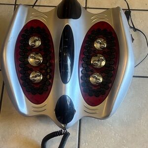 Electric Foot Massager Machine in Silver and Red